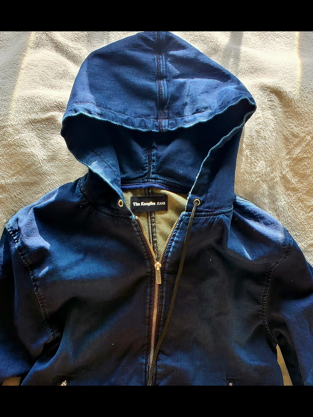 The Kooples Navy Blue Hooded Zip Jacket